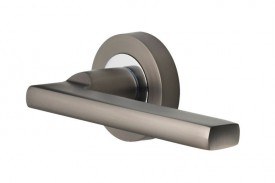 Door Handles Vision Designer Vela Lever on Round Rose Graphite & Polished Chrome 5200 15.73